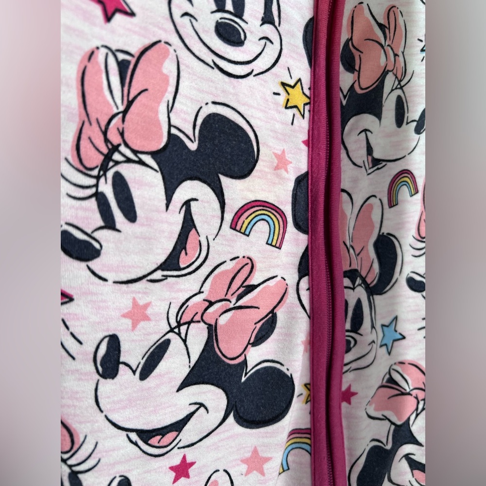Little Sleepies Disney Minnie Forever Pink Zippy Pajamas Size 6-12 Months GUC - Picture 4 of 10